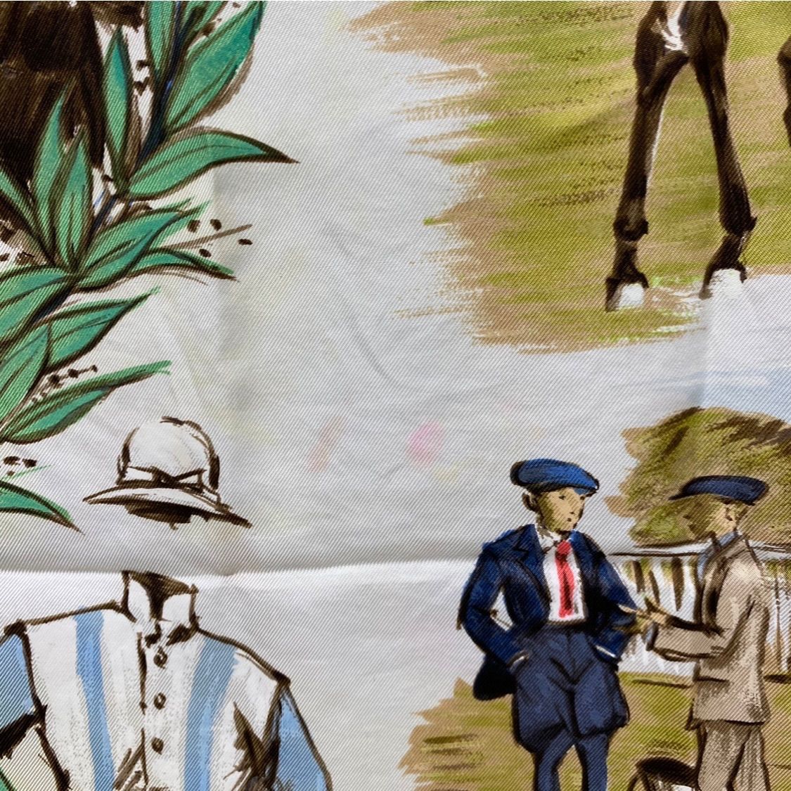 エルメス カレ90 CHANTILLY シルクスカーフ 競馬場 ホワイト 人気