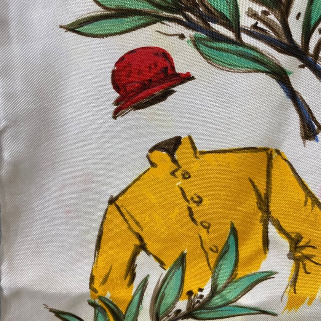 エルメス カレ90 CHANTILLY シルクスカーフ 競馬場 ホワイト 人気