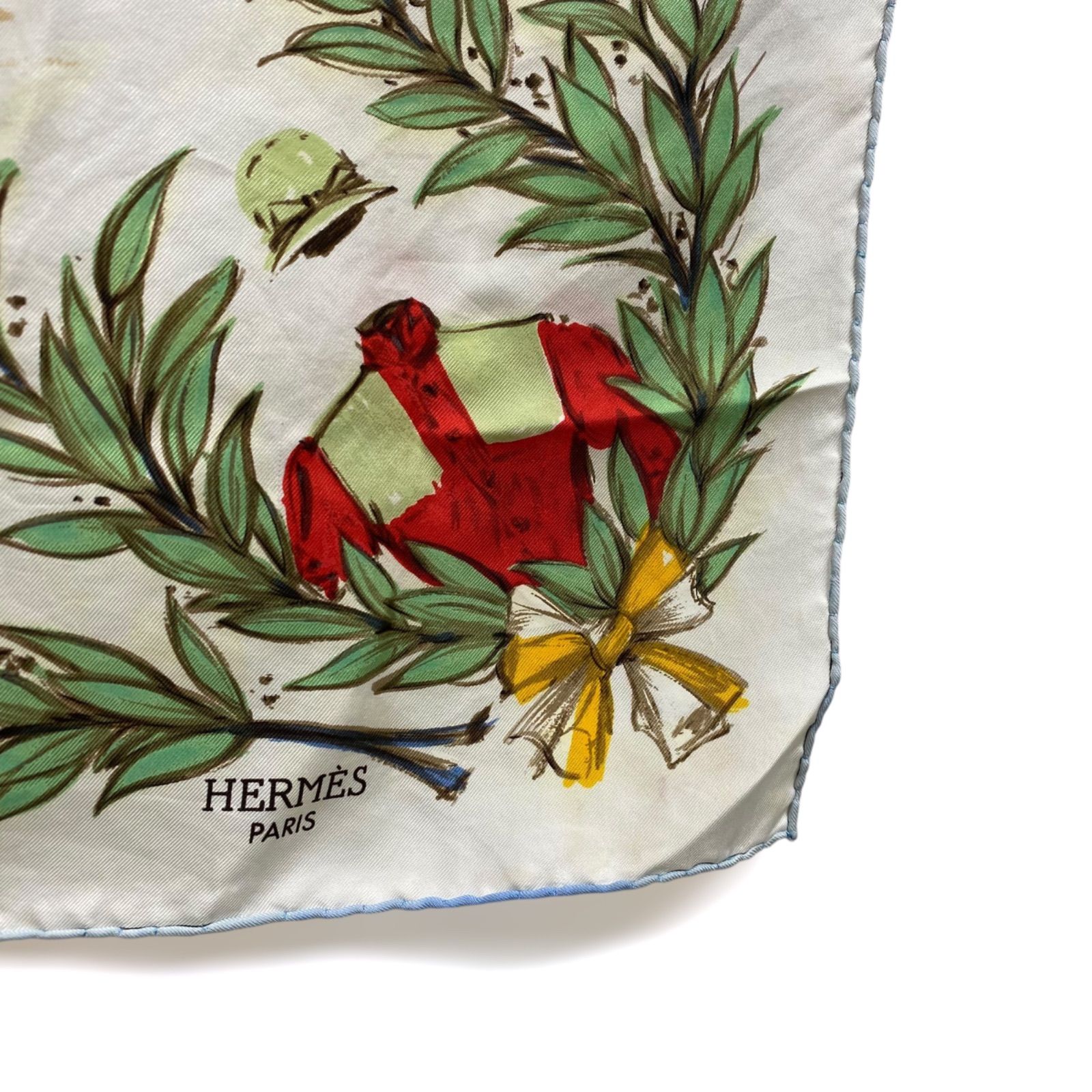 エルメス カレ90 CHANTILLY シルクスカーフ 競馬場 ホワイト 人気