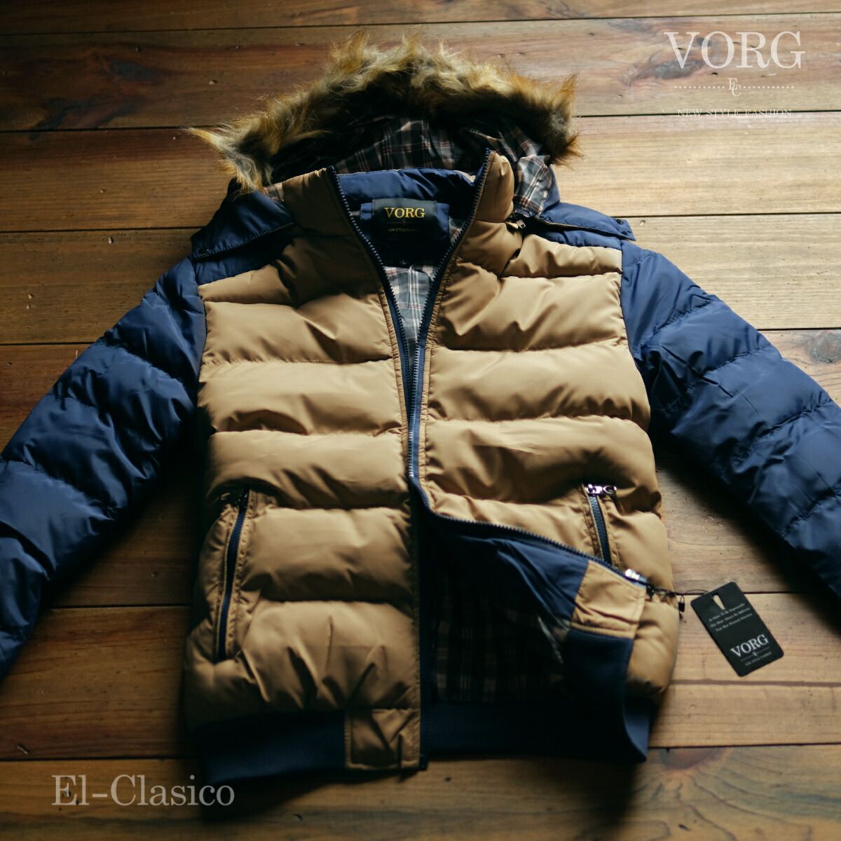 新品*正規品□イタリア*VORG*ヴォーグ 中綿ジャケット カーキ ネイビー 