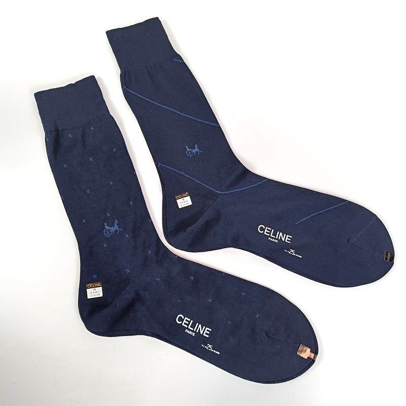 未使用 CELINE セリーヌ 靴下 2足セット 25cm 紳士 メンズ フォーマル