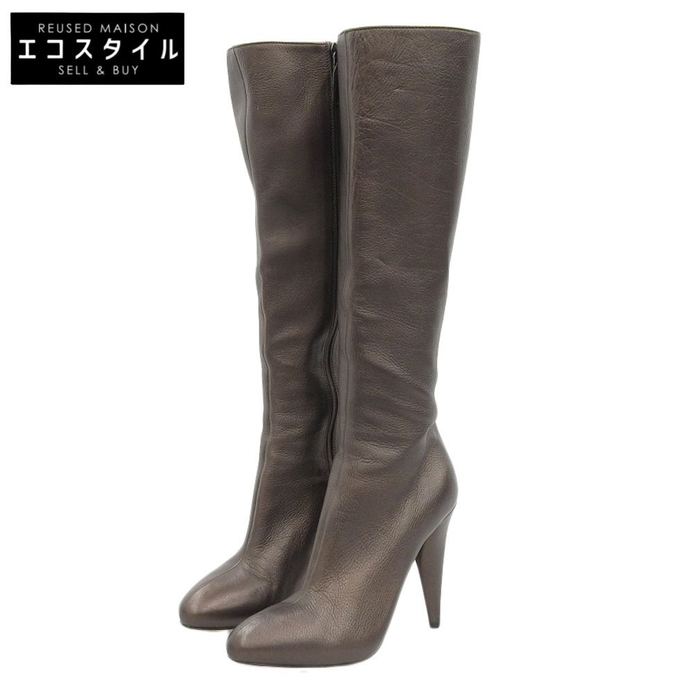 PRADA プラダ PRADA プラダ サイドジップ レザー ロングブーツ