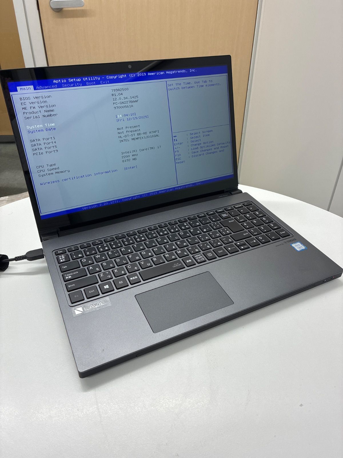 ジャンク NEC ノートパソコン PC-GN227BAAF Core i7 メモリ8GB BIOS