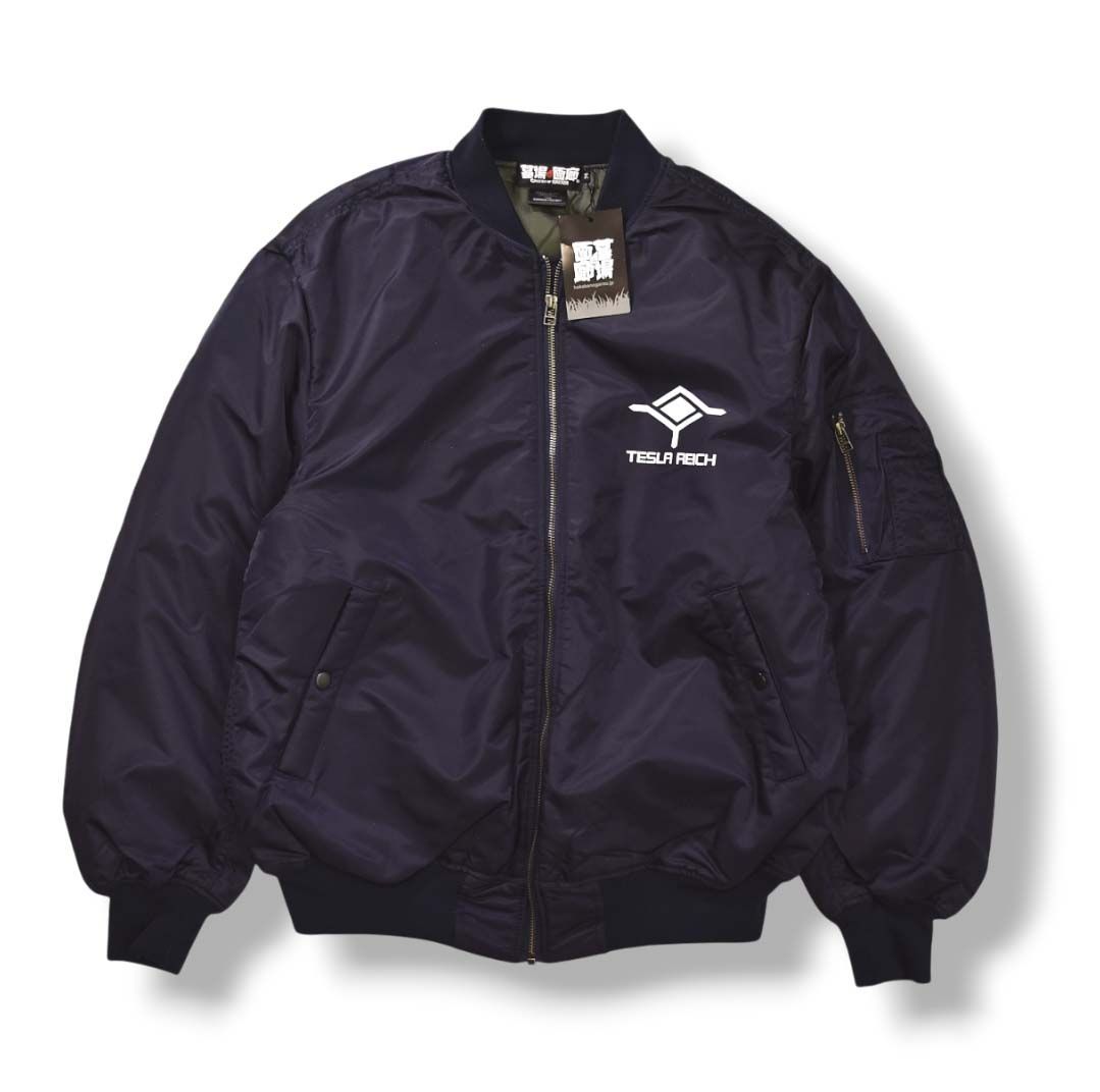 墓場の画廊 スーパーロボット大戦 テスラ ライヒ 研究所 TESLA REICH MA 1 ミリタリー ジャケット ブルゾン ジャンパー M ネイビー ゲーム オフィシャル グッズ メンズ