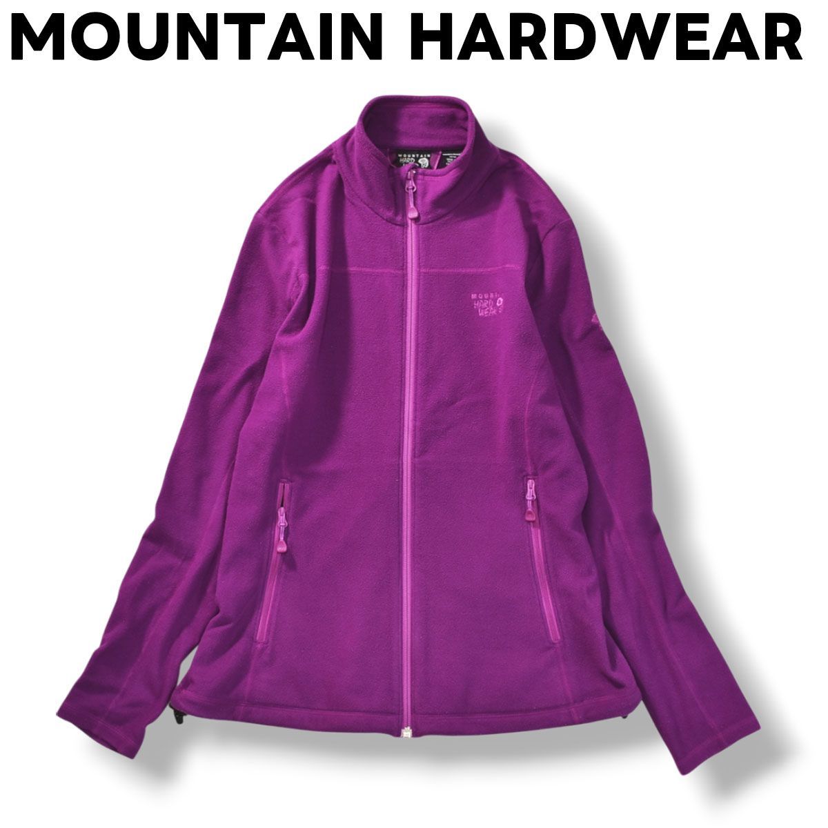 マウンテンハードウェア MOUNTAIN HARDWEAR フリース ジャケット ジップアップ ロゴ入り M パープル アウトドア カジュアル ウェア タウンユース レジャー ウィメンズ レディース
