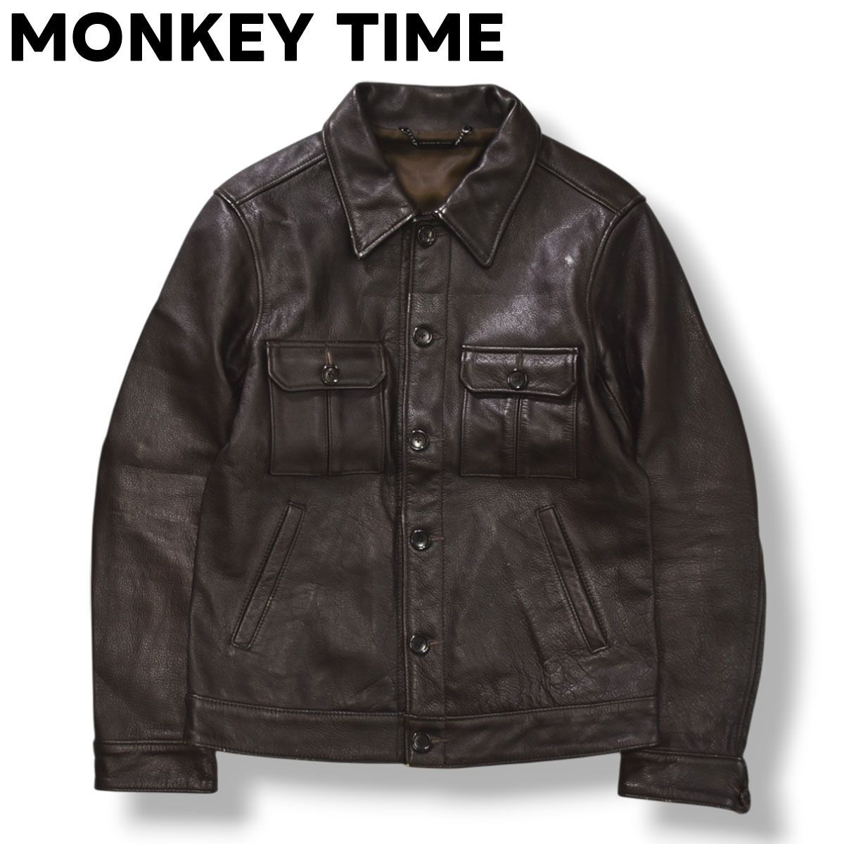 メンズレザージャケット　ブルゾン モンキータイム　ユナイテッドアローズ 本革】 モンキータイム MONKEY TIME ユナイテッドアローズ UNITED