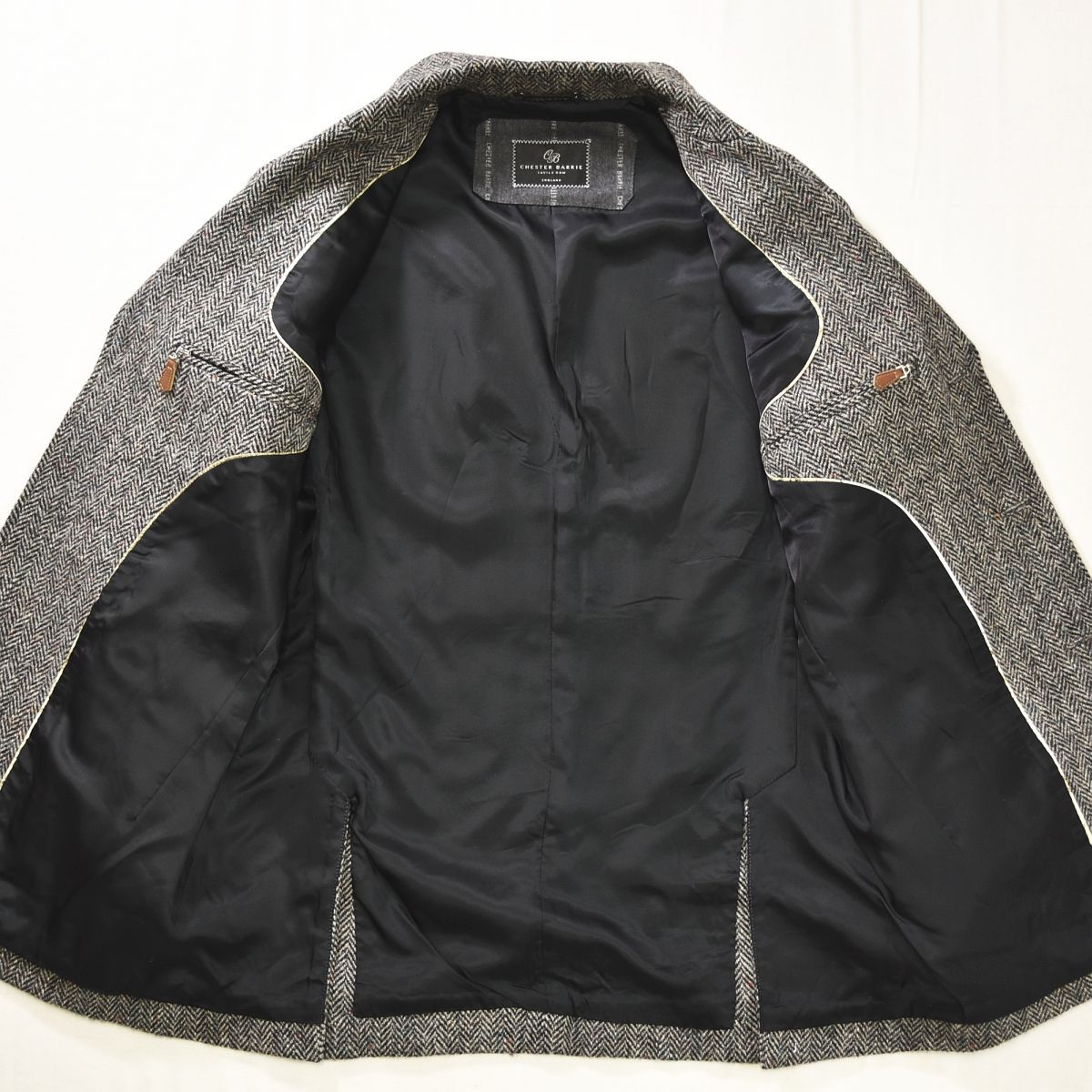 美品】 日本製 チェスターバリー Chester Barrie 3B ヘリンボーン