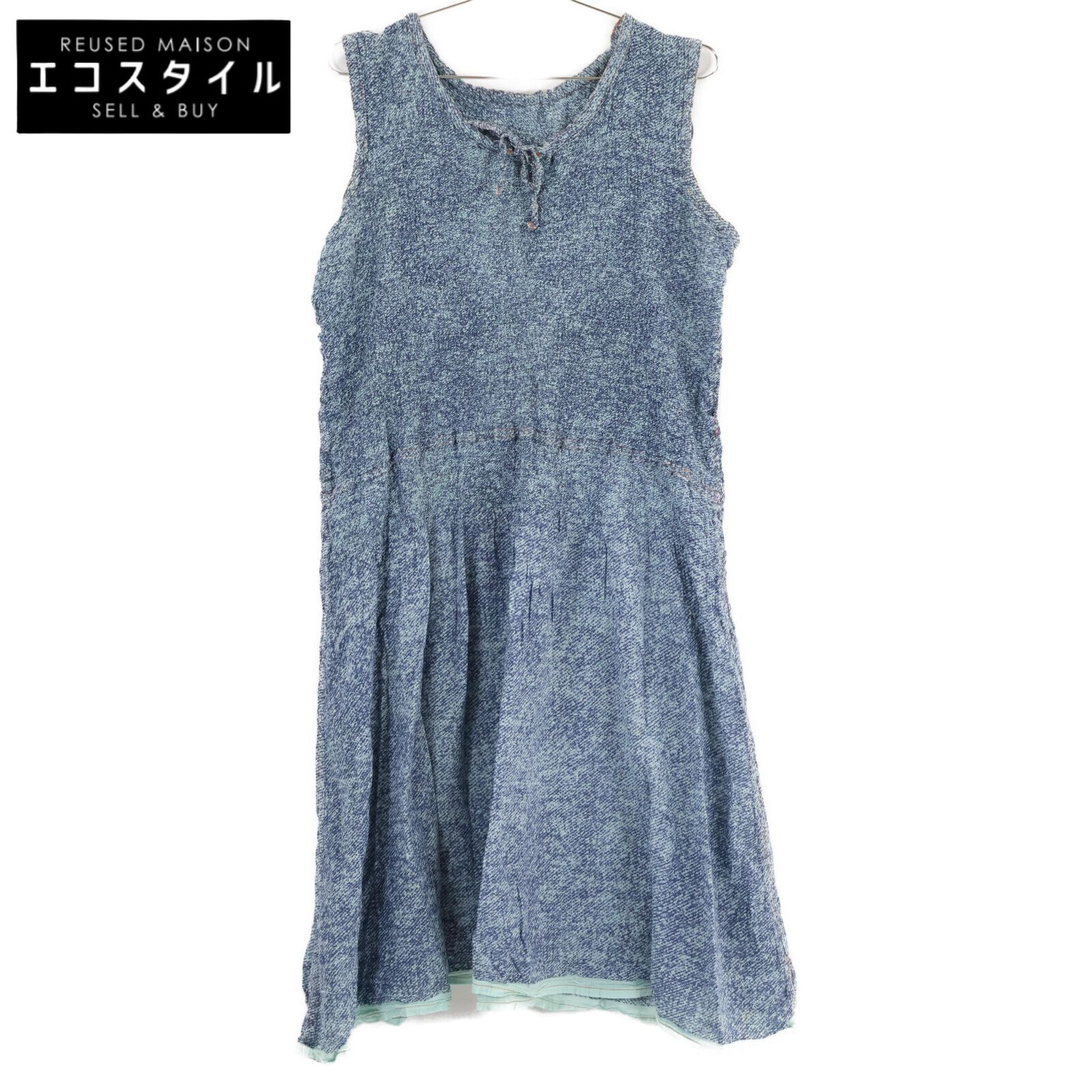 MeISSEYMIYAKE ミーイッセイミヤケ ブルー しわ加工 ノースリーブ