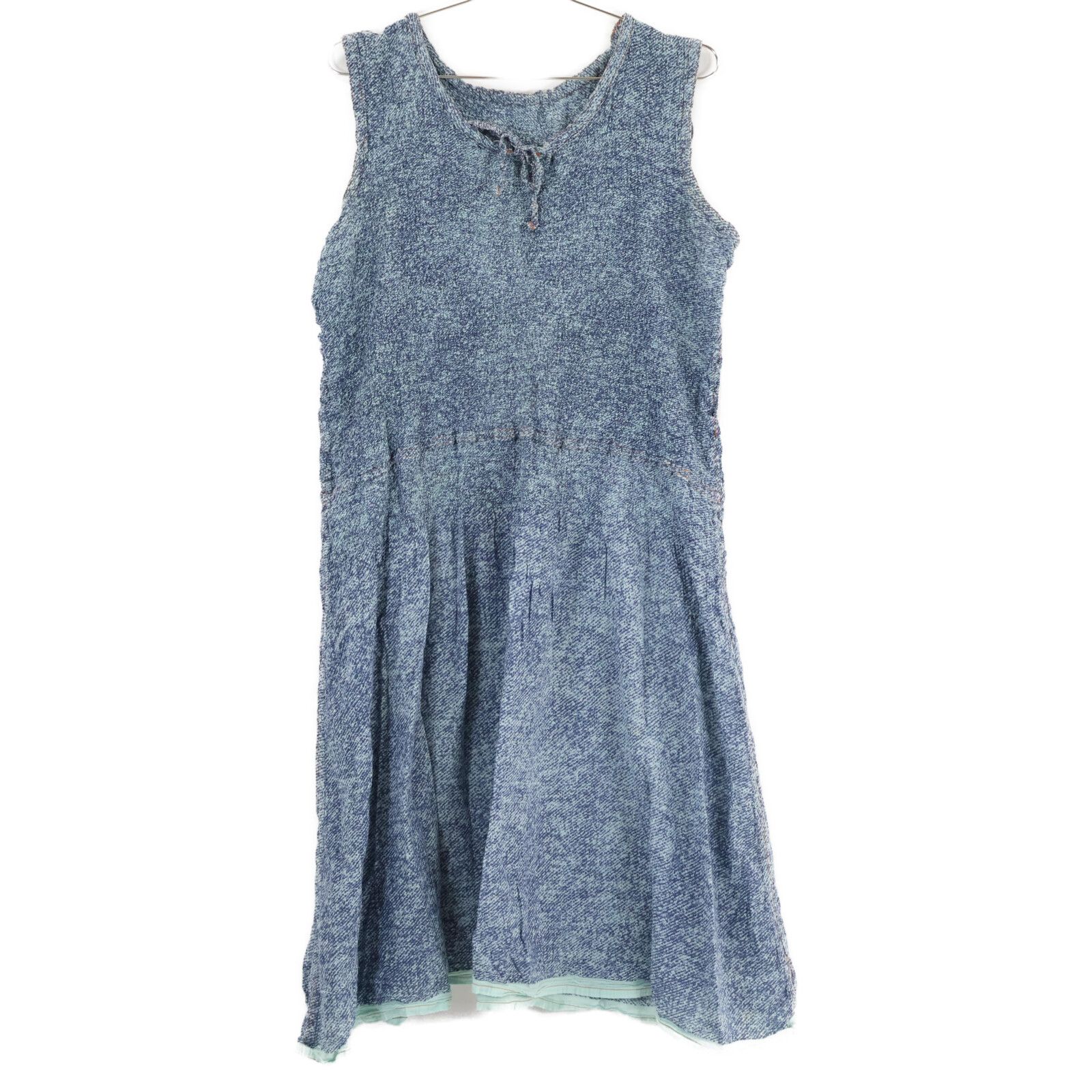 MeISSEYMIYAKE ミーイッセイミヤケ ブルー しわ加工 ノースリーブワンピース 表記なし