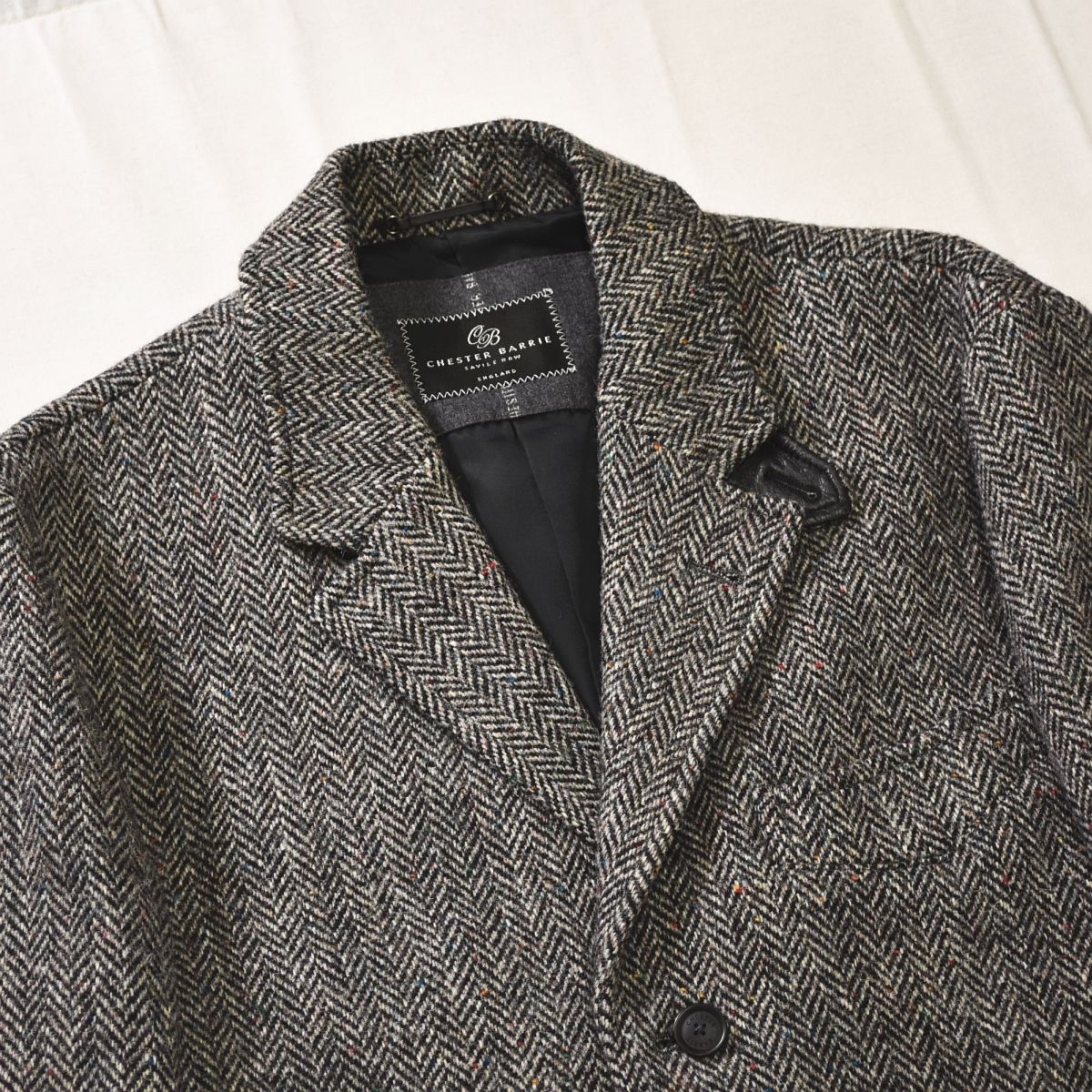 美品】 日本製 チェスターバリー Chester Barrie 3B ヘリンボーン