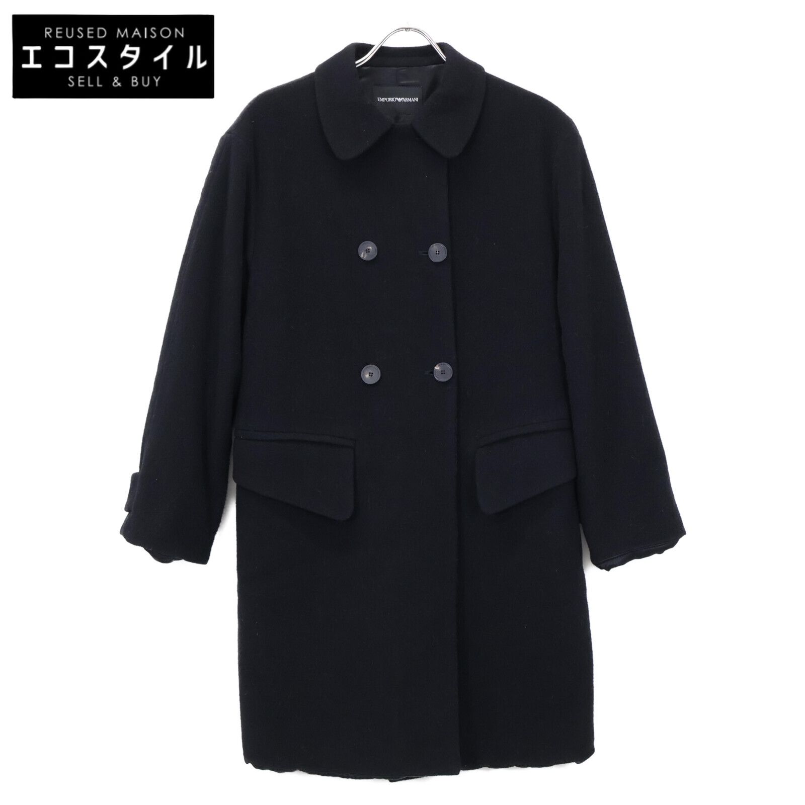 EMPORIO ARMANI エンポリオアルマーニ ﾌﾞﾗｯｸ 22年 H 3 NL 2 Z C 9802 ｳｰﾙｶｼﾐﾔ ﾀﾞﾌﾞﾙｺｰﾄ 1