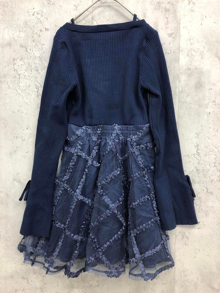 RESEXXY リゼクシー ドッキングフ ミニニット ワンピース sizeF 紺 レディース