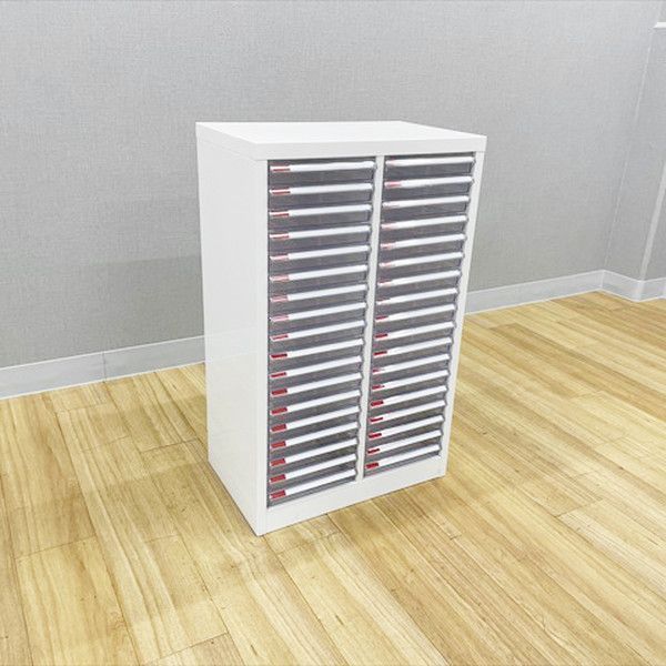 トレイキャビネット 2列18段 A 4対応 フロアケース ホワイト