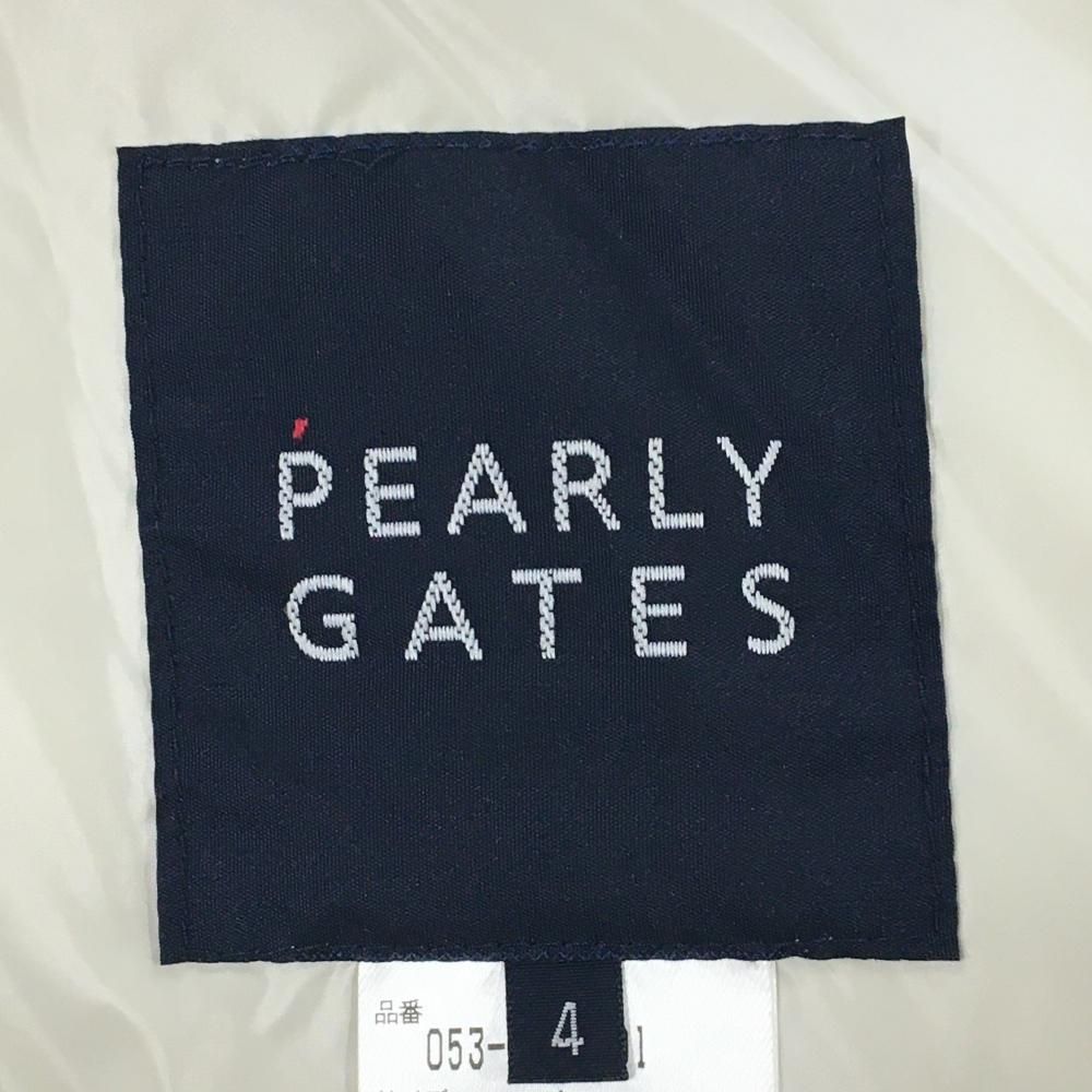 パーリーゲイツ 2WAYスニード ライトベージュ×ネイビー 袖プリント 袖