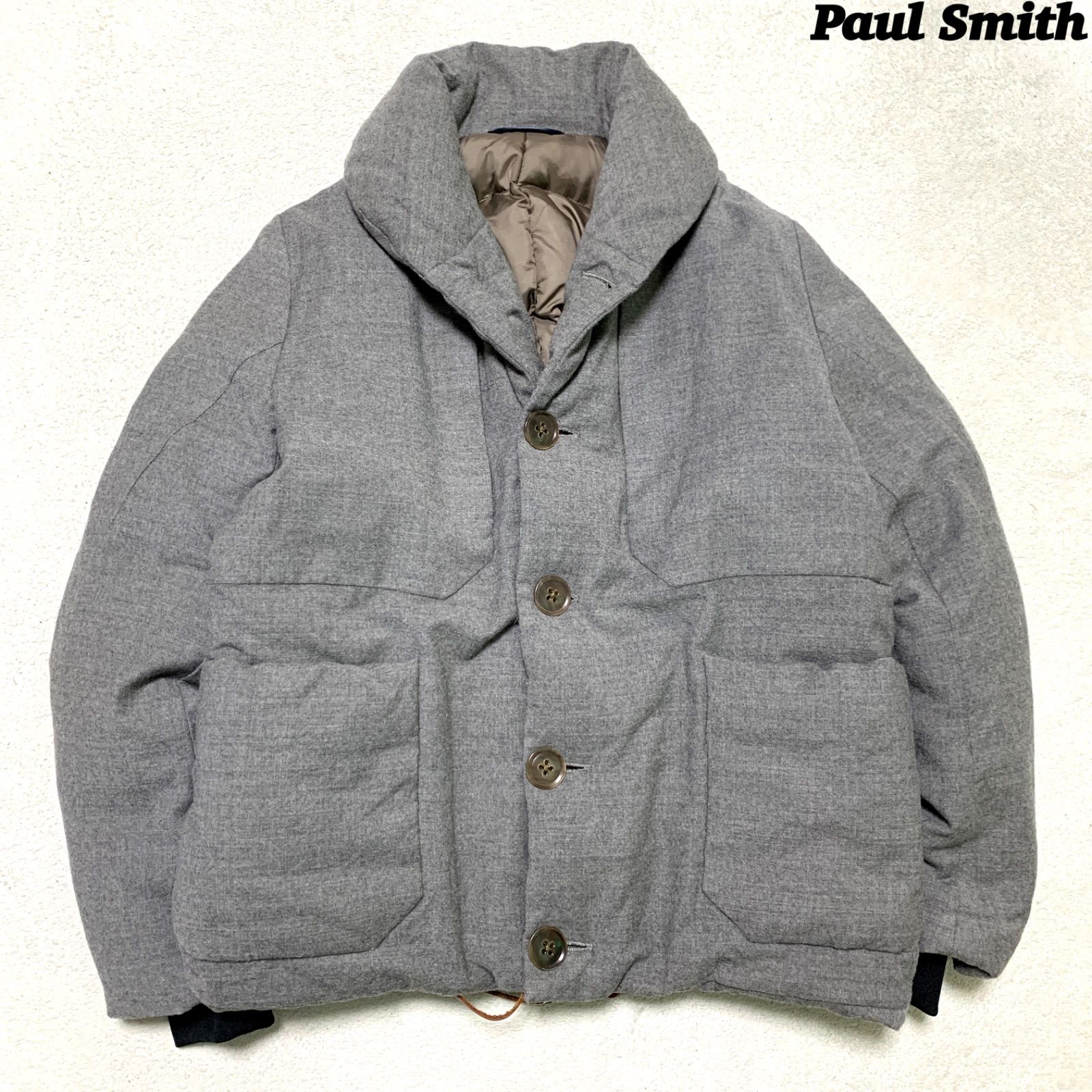 Paul Smith ダウンジャケット ショールカラー ウール 切り替え ドロー