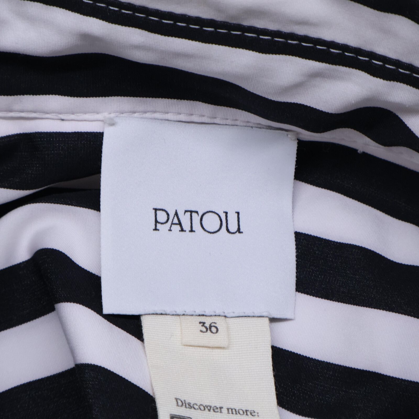 ブラック-ホワイトコットントップス