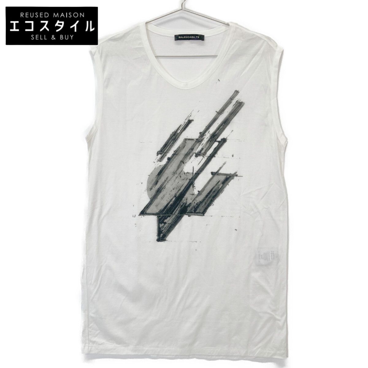 バレンシアガ 265783 ノースリーブグラフィックカットソー 36