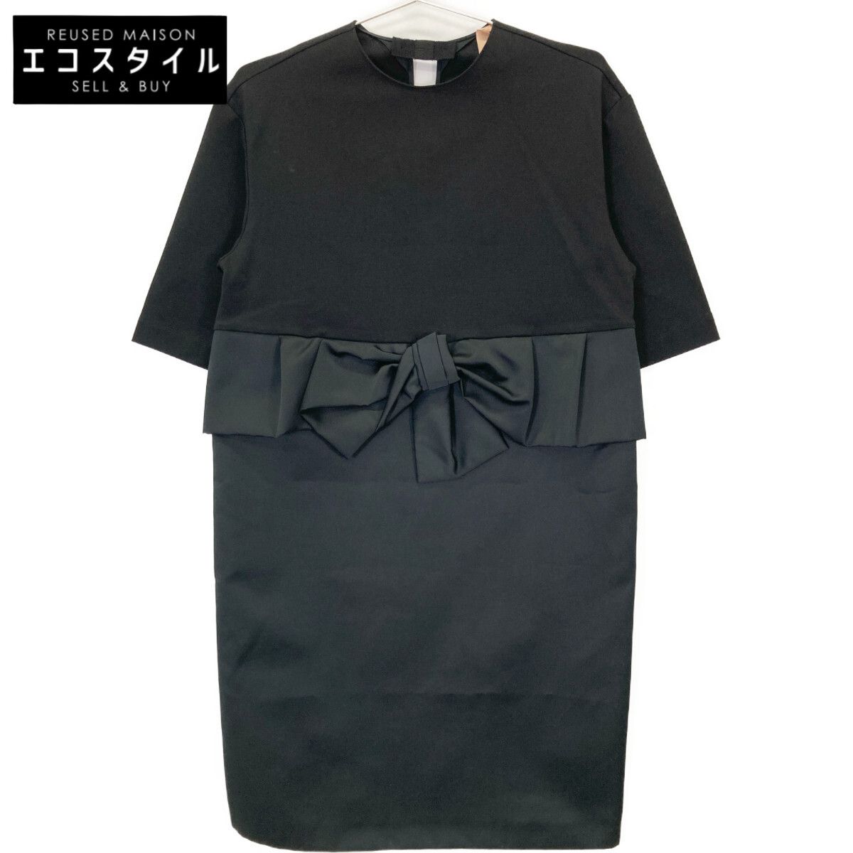 N゜21 ヌメロ ヴェントゥーノ 黒 半袖 切替ワンピース 40