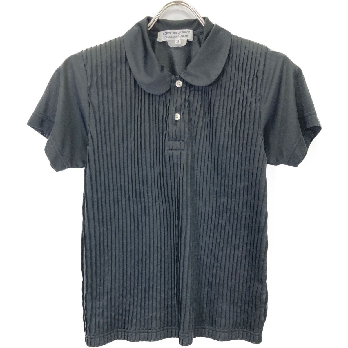 COMMEdesGARCONS コムデギャルソン 丸襟 ﾌﾟﾘｰﾂｼｬﾂ ﾌﾞﾗｯｸ S