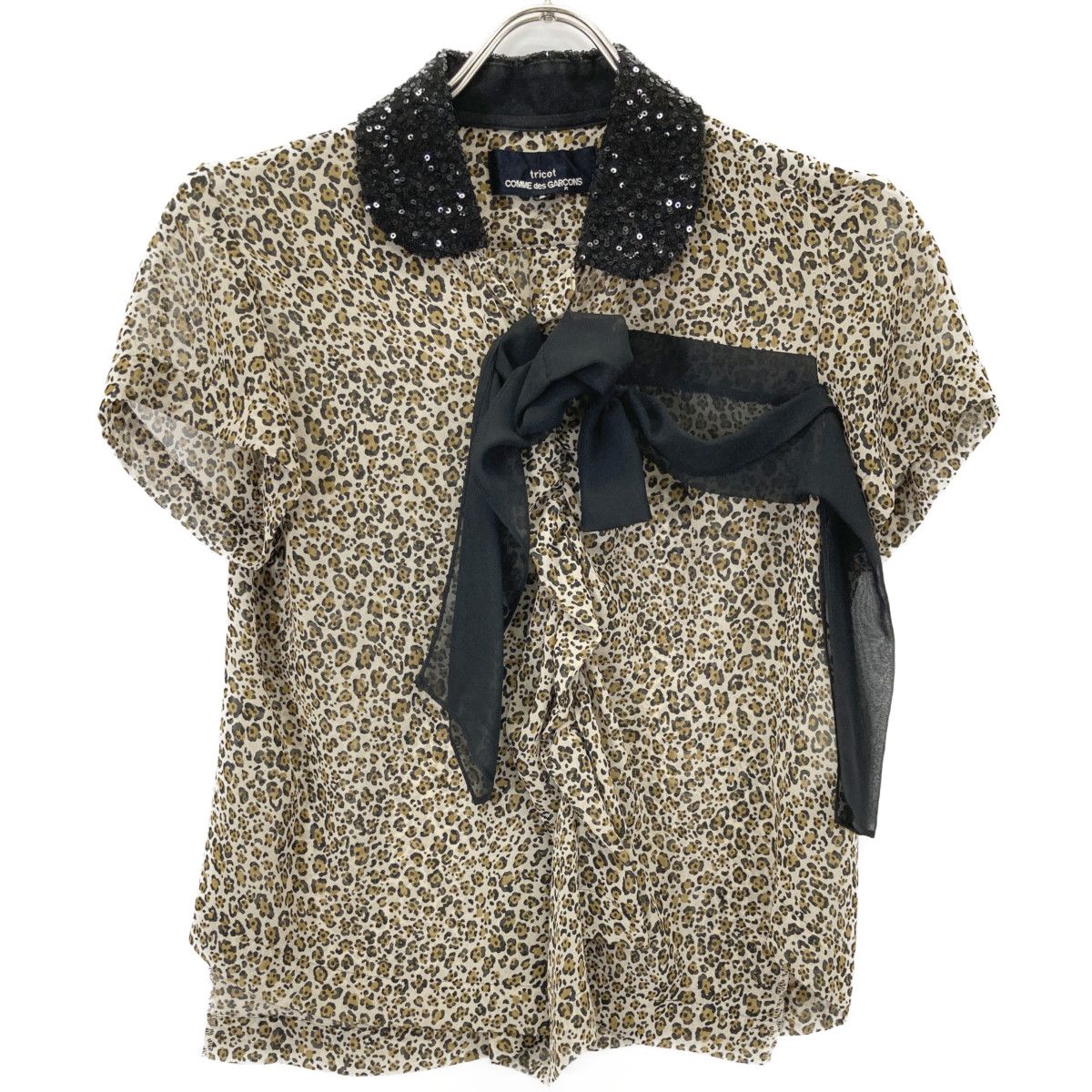 tricotCOMMEdesGARCONS トリココムデギャルソン TI-B 031 ﾚｵﾊﾟｰﾄﾞ ﾌﾘﾙﾌﾞﾗｳｽ S