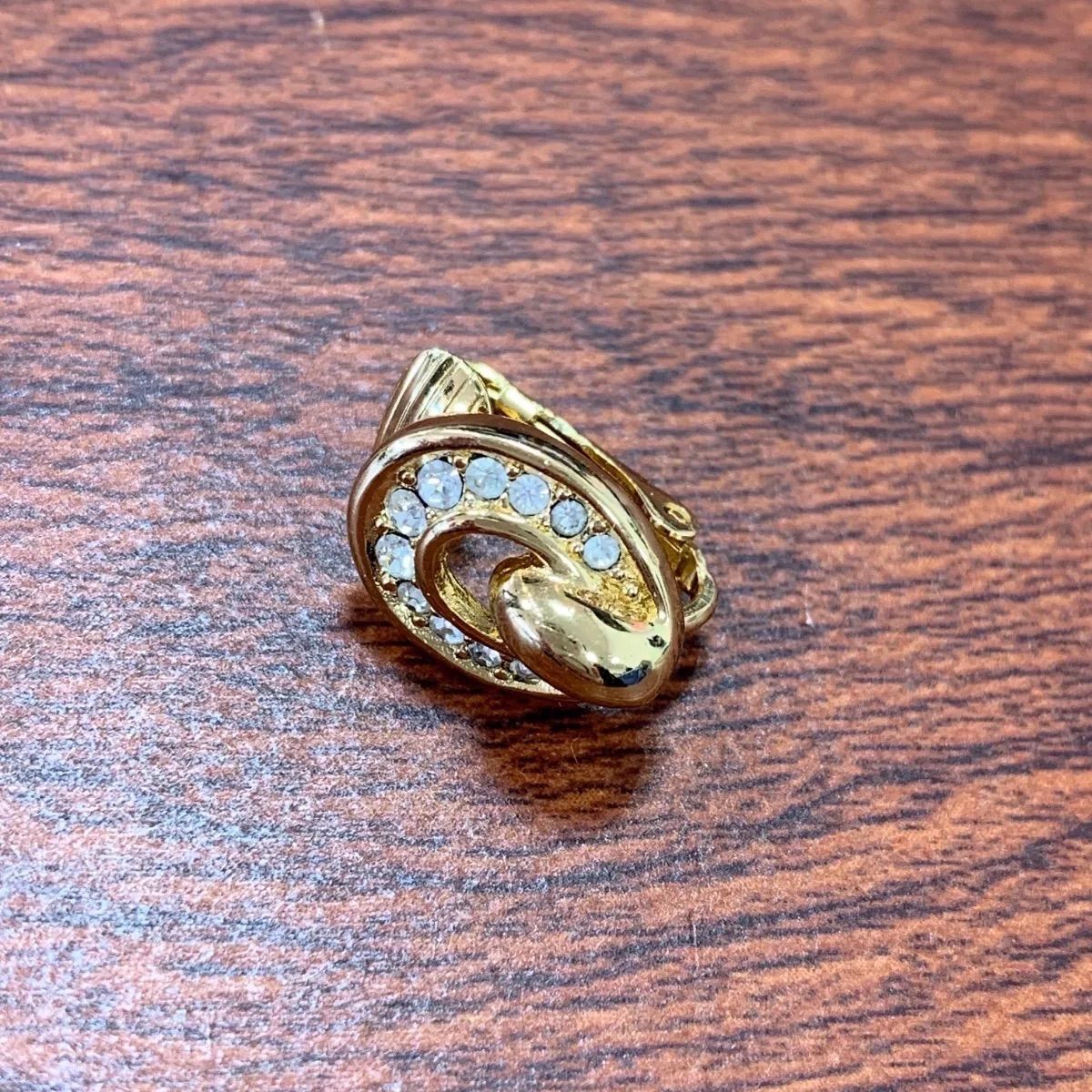 Christian Dior ラインストーン 片耳のみ クリップ式 イヤリング