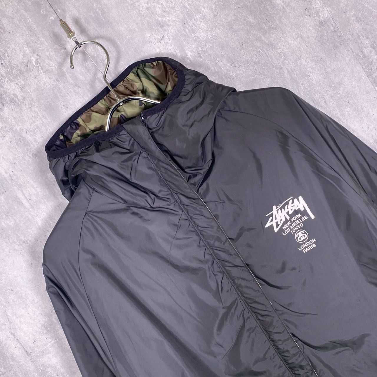 STUSSY』ステューシー (L) リバーシブル ナイロンジャケット パーカー