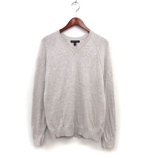 バナナリパブリック BANANA REPUBLIC Vネック ラグランスリーブ ニット セーター コットン 綿 リブ 長袖 M ベージュ /NT8