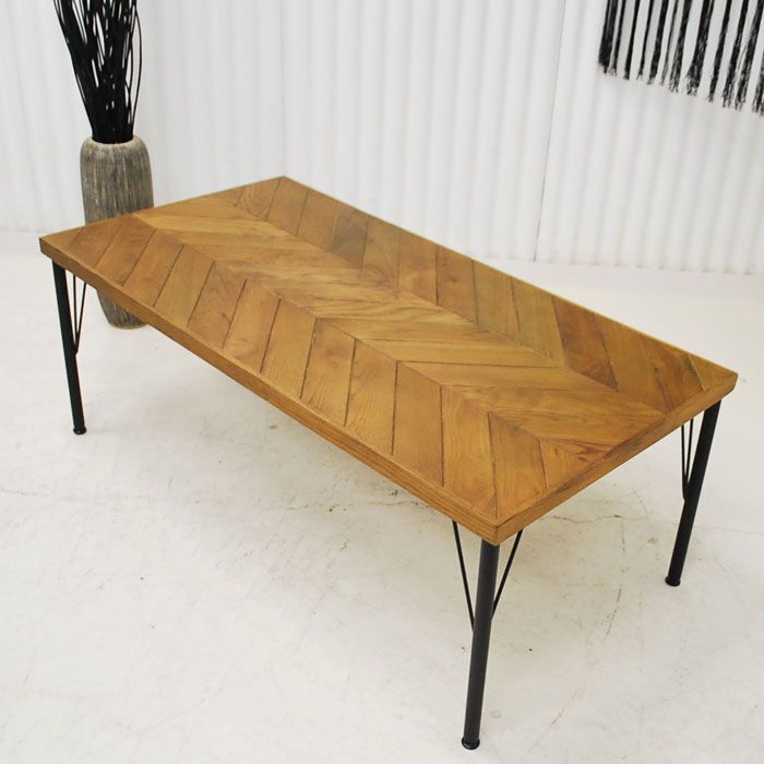 アウトレット 現品限り 一部 大 ヘリンボーン柄 コーヒーリビングテーブル アウトレット家具 天然木 230601 ジプシーCT