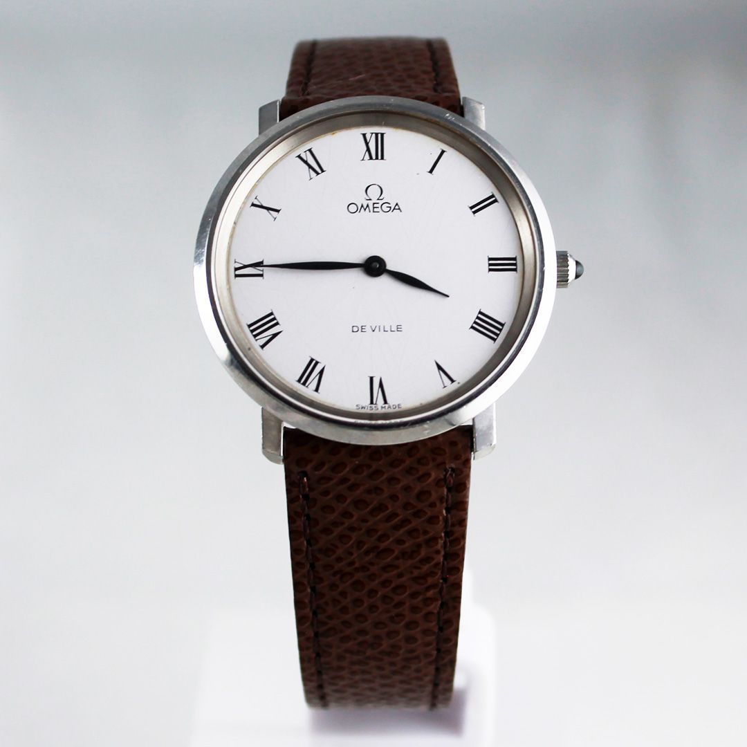 SA 127 OMEGA オメガ デビル DeVille 111.0107 手巻き メンズ 腕時計 薄型 革ベルト ドレスウォッチ クラシック シンプル 機械式 時計 銀座サコム堂 期間 販売