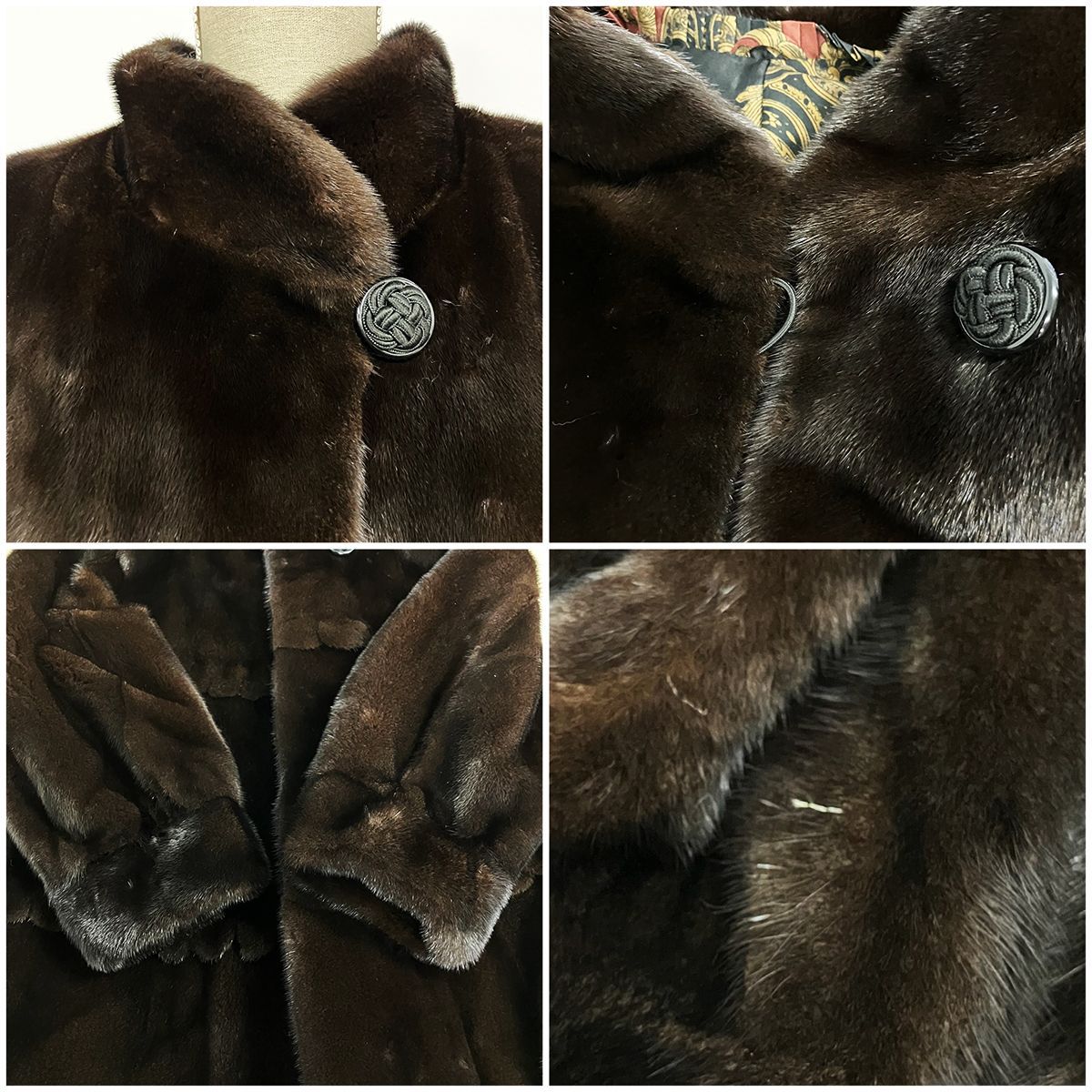 EMBA エンバ BLACKGLAMA ブラックグラマ 毛皮 ミンクコート ネーム刺繡