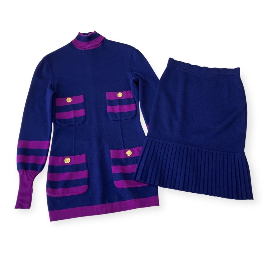 シャネル スカート トップス 2点まとめ 金ボタン ヴィンテージ CHANEL