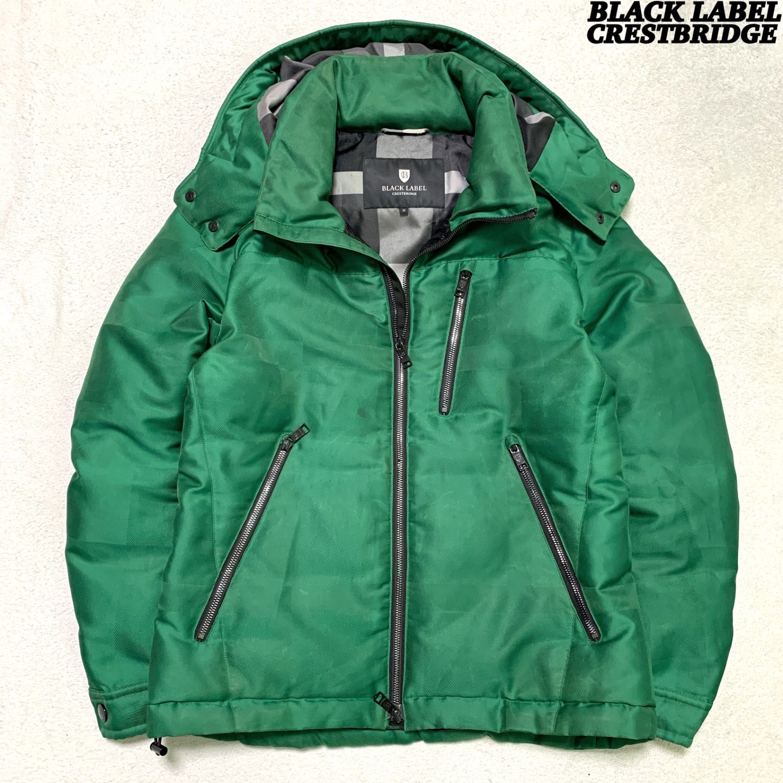 BLACK LABEL CRESTBRIDGE ダウンジャケット フード付 2WAY シャドー 