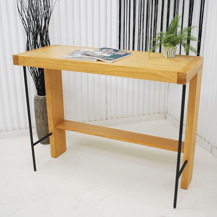 アウトレット 現品限り 一部 大 ヴィンテージ調モダン 北欧風 カフェ風 ポール付き カウンターテーブル 230808-カント-カウンターテーブル