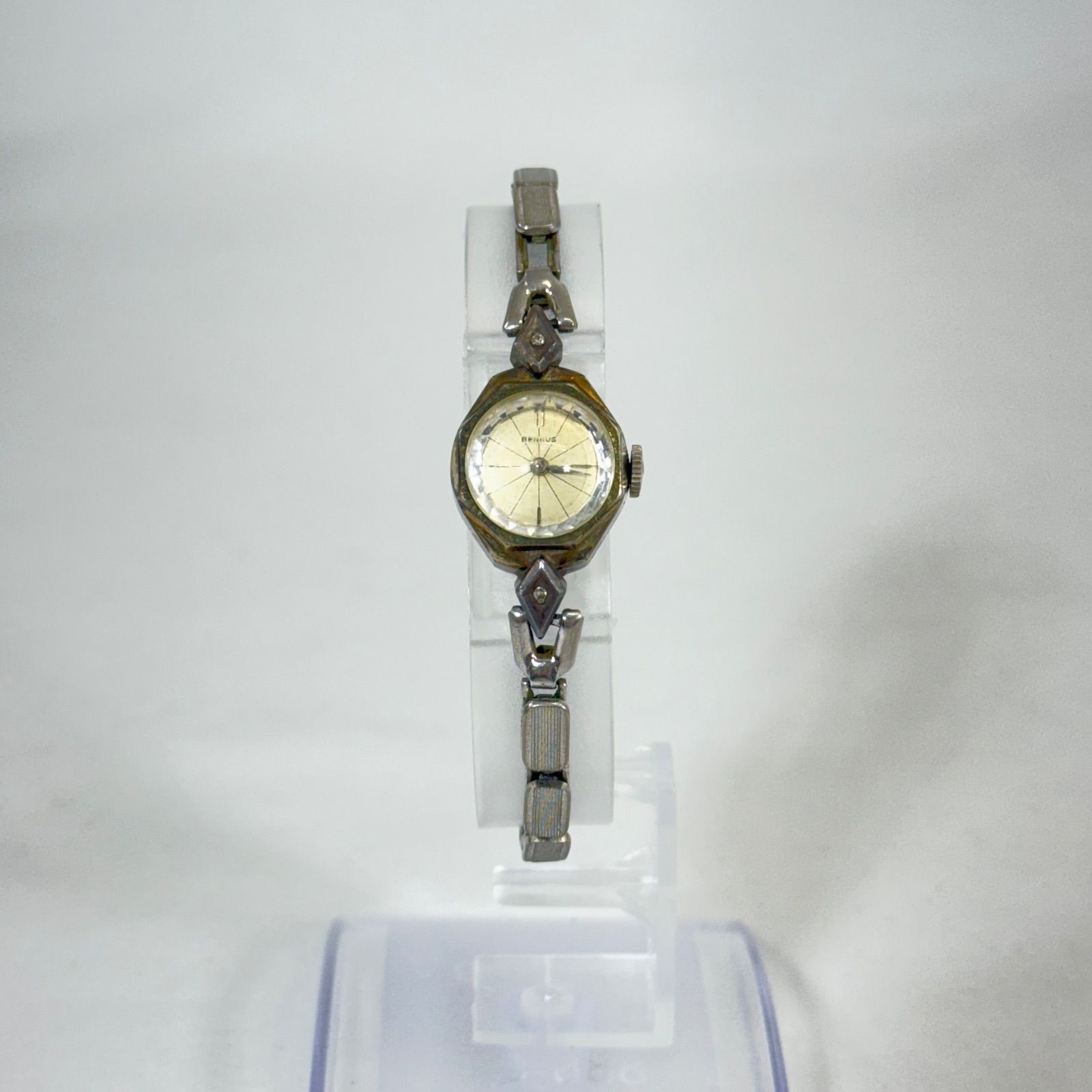 【稼働品】　BENRUS ベンラス 手巻き 角金 アンティーク BENRUS ベンラス手巻きアンティーク腕時計、ボックス入り : 古時計の館