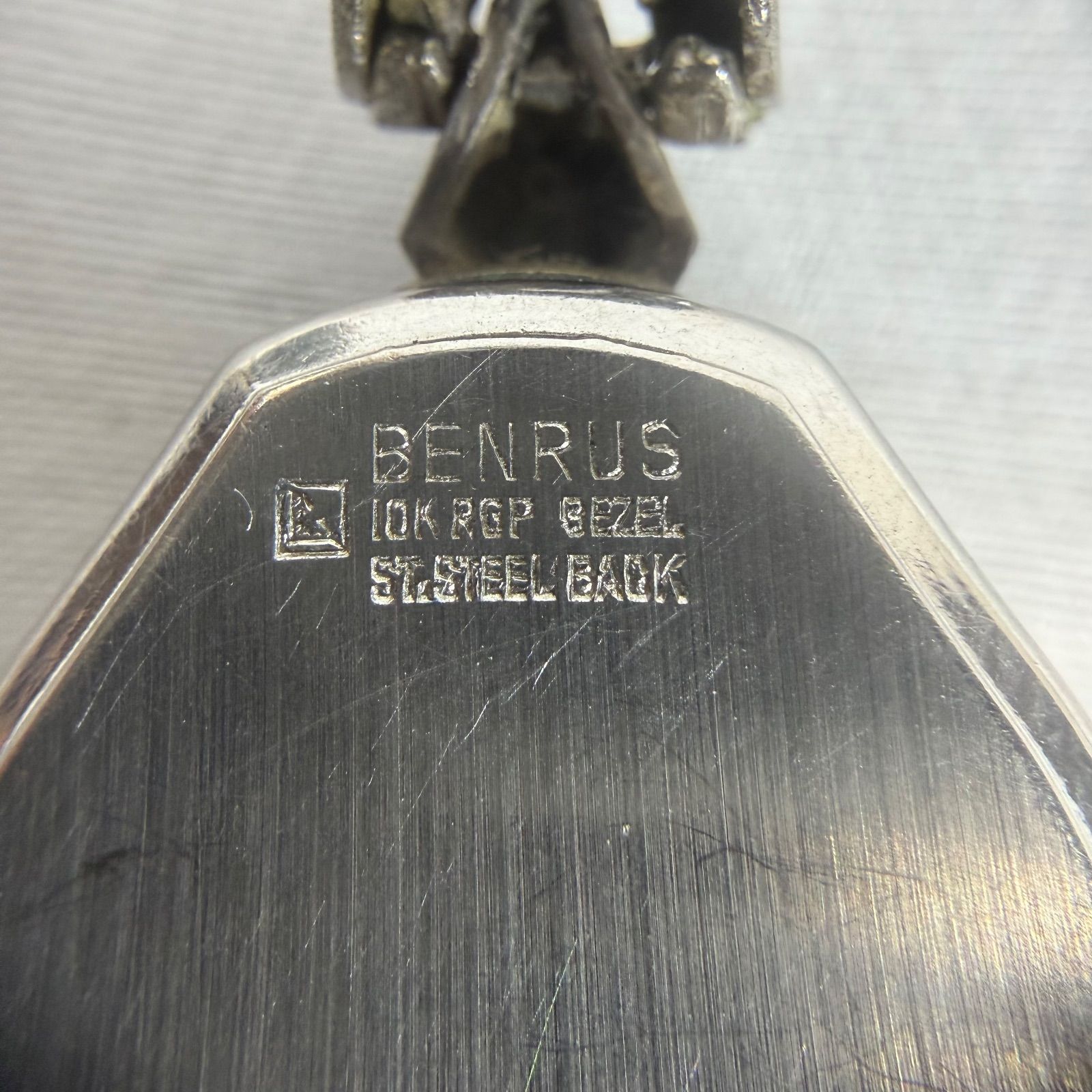 不動品】BENRUS ベンラス 手巻き 腕時計 ゴールド文字盤 金色 10K 10金 