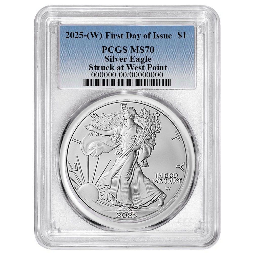2025年 (W) 1ドル アメリカン シルバー イーグル PCGS MS70 FDOI