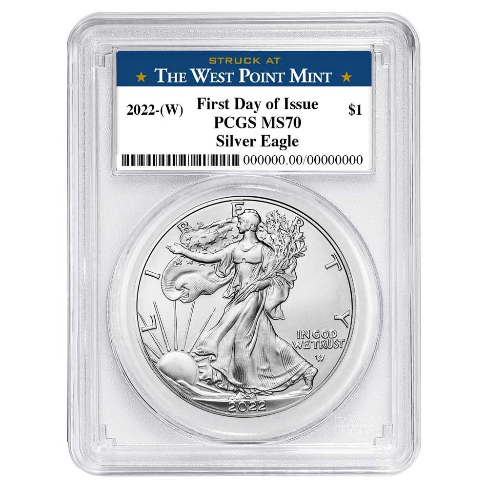 2022年 (W) 1ドル アメリカン シルバー イーグル PCGS MS70 FDOI