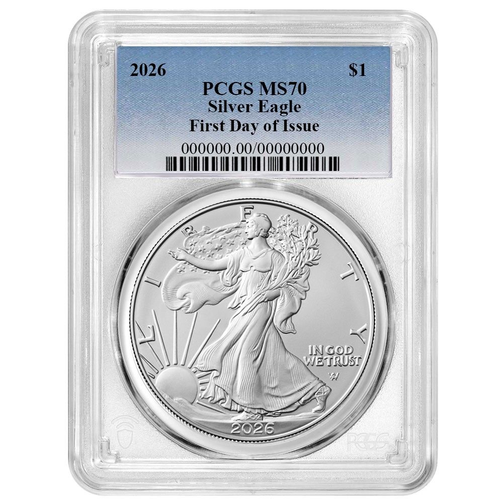 2026年 1ドル アメリカン シルバー イーグル PCGS MS70 FDOI ブルー