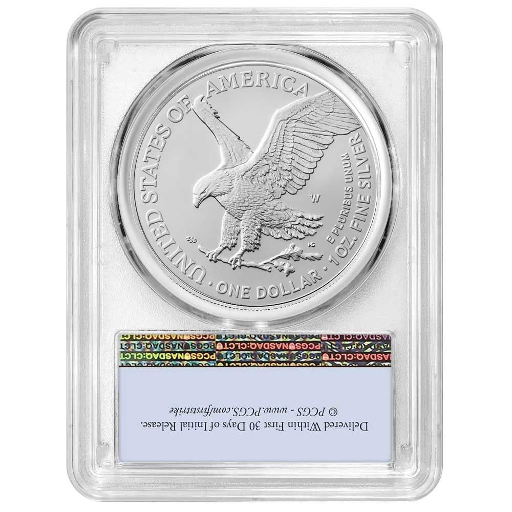 2025 W バーニッシュ仕上げ 1ドル アメリカン シルバー イーグル PCGS SP 69 FS フラッグラベル
