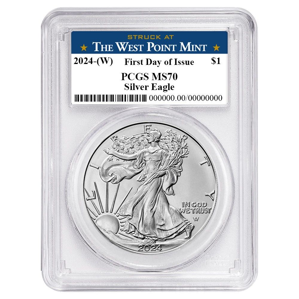 【新品】シルバー イーグル銀貨2024 Eagle PCGS MS70 2024年 (W) 1ドル アメリカン シルバー イーグル PCGS MS70 FDOI