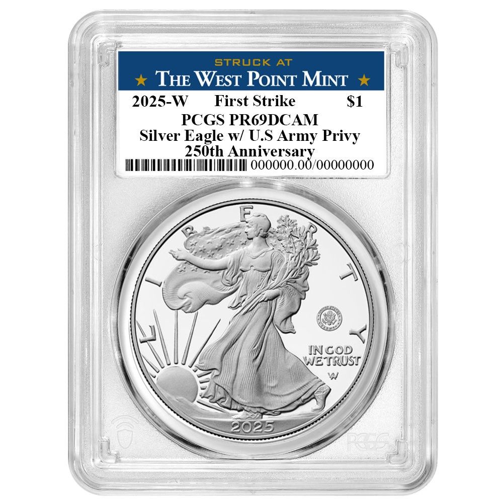 2025-W プルーフ 1 アメリカン シルバー イーグル アーミー プライビー PCGS FS ウェストポイント