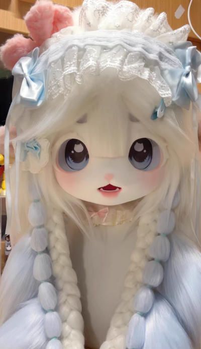 着ぐるみヘッド kigurumi NO 199 羊 水色 ファースーツ 全頭ヘッド ケモノ マスク ぬいぐるみ コスプレ コスチューム