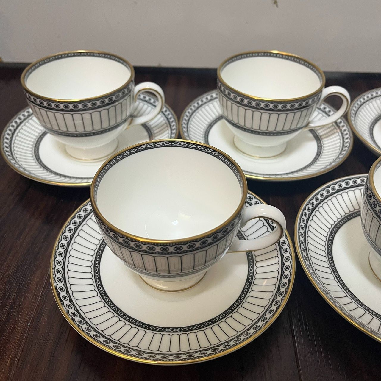 WEDG WOOD ウェッジウッド コロネード ブラック カップ ソーサー セット ５客 品 管理番号