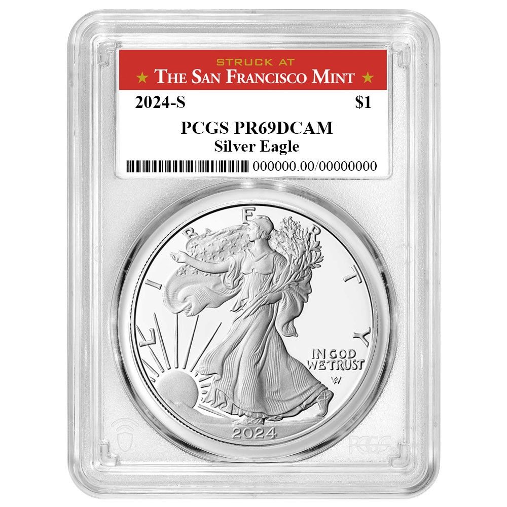2025-S プルーフ 1 アメリカン シルバー イーグル PCGS サンフランシスコ ラベル