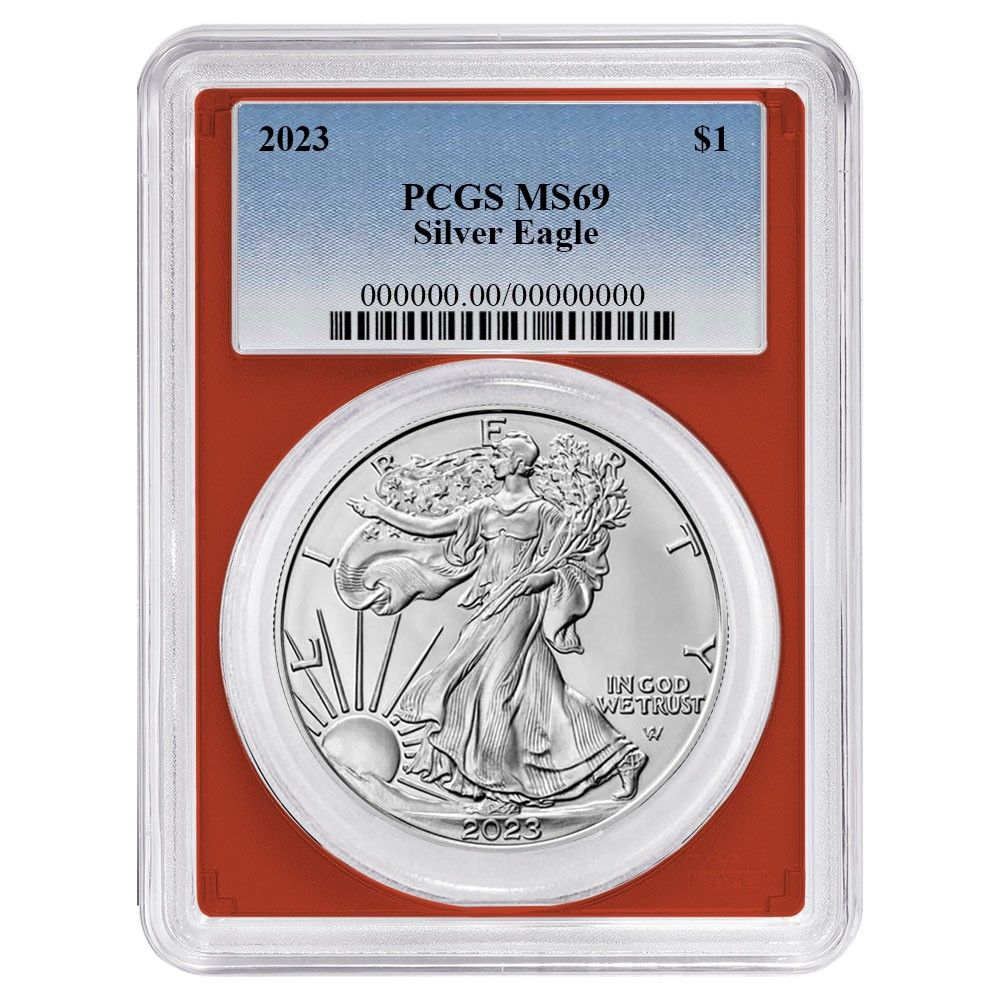 1ドル アメリカン シルバー イーグル 3点セット PCGS MS 69 ブルーラベル レッド ホワイト ブルー