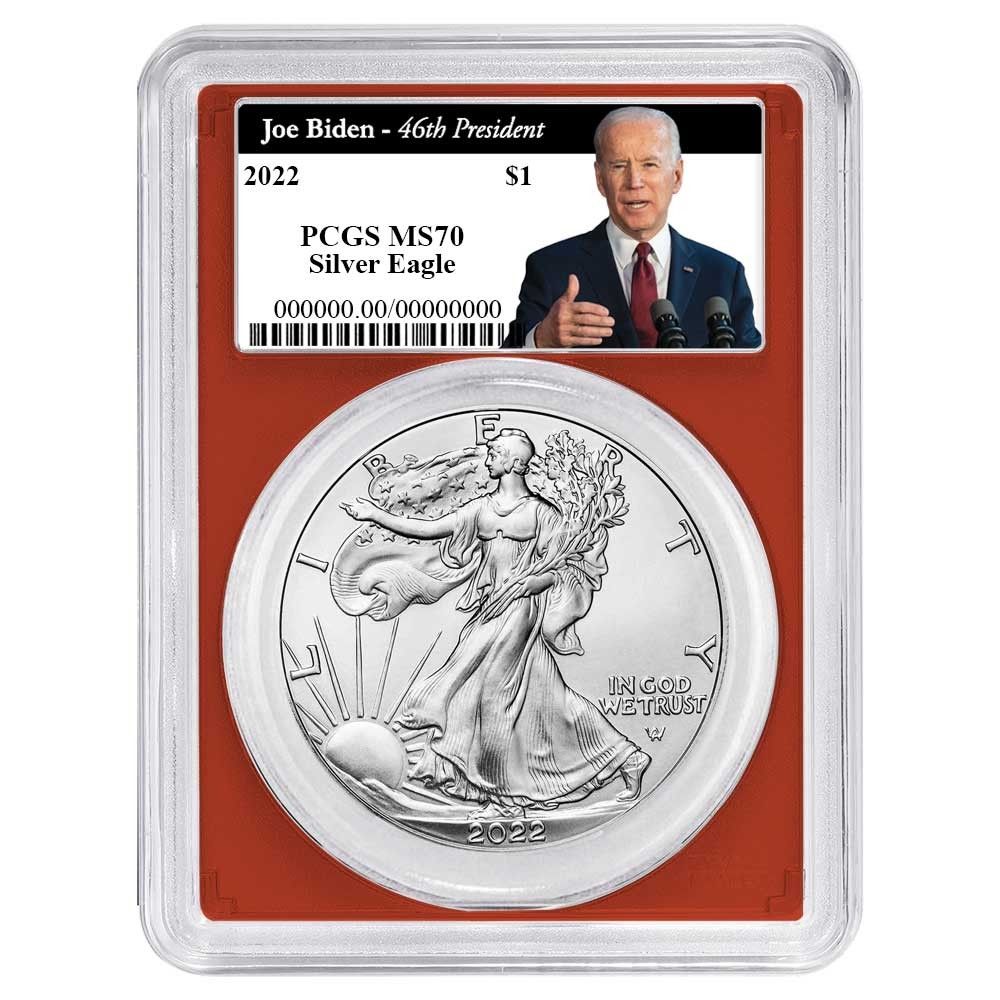 2022年 1ドル アメリカン シルバー イーグル PCGS MS70 バイデン第46代