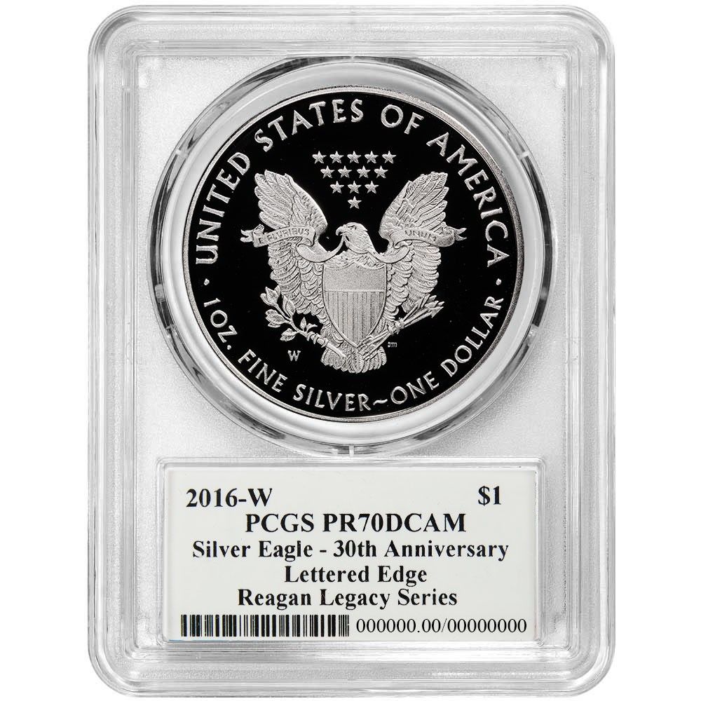 2016 W プルーフ 1 アメリカン シルバー イーグル PCGS キャメロン レーガン レガシー シリーズ