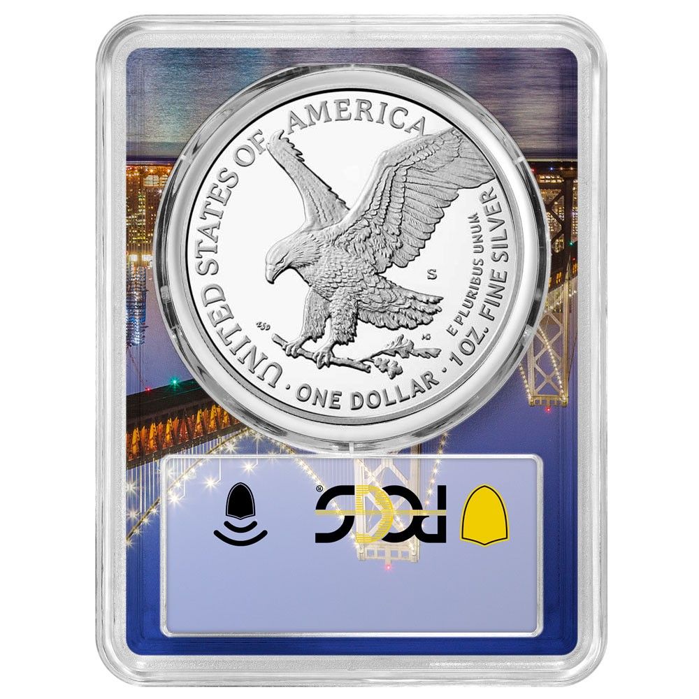 2025 S プルーフ 1 アメリカン シルバー イーグル PCGS FS ベイブリッジフレーム