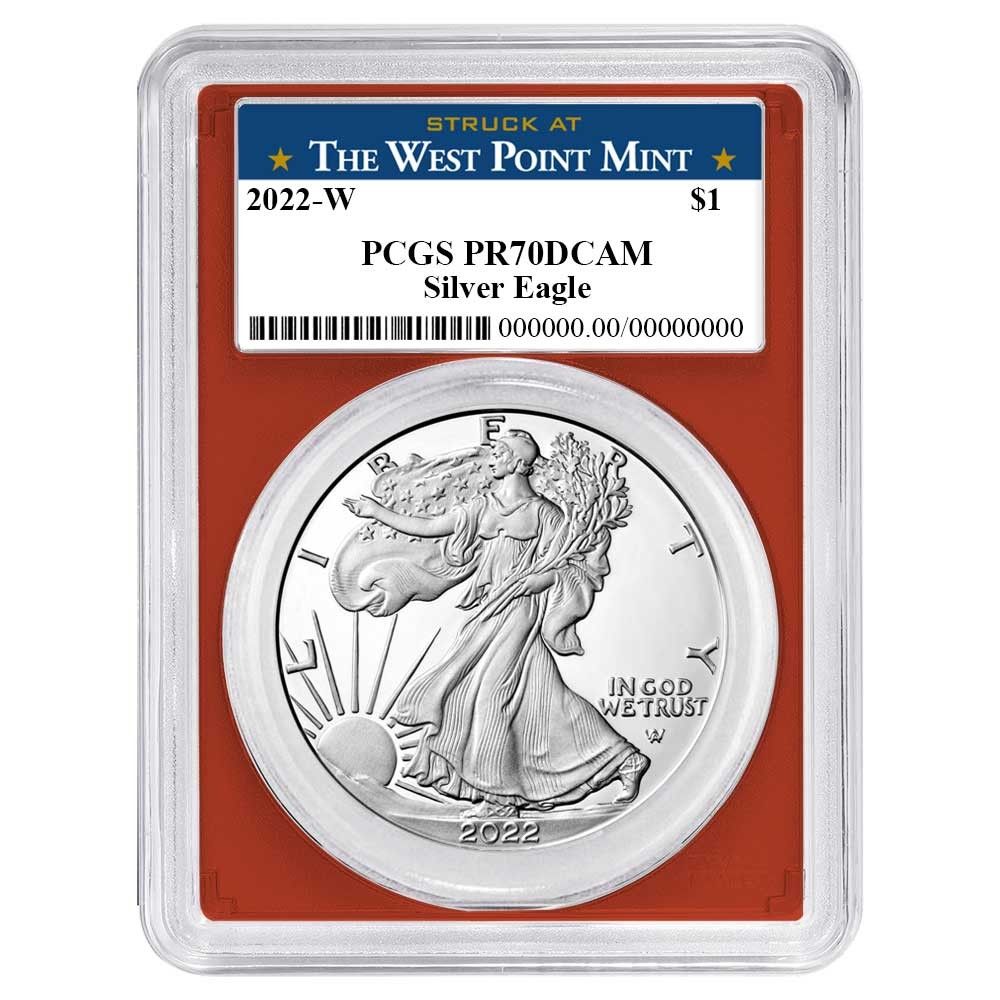 2025 W プルーフ 1ドル アメリカン シルバー イーグル PCGS ウェストポイント ラベル レッドフレーム