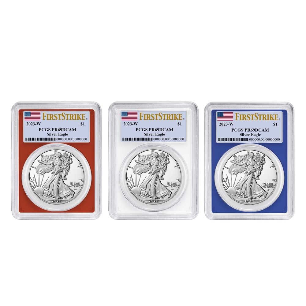 2025-W プルーフ 1 アメリカン シルバー イーグル セット PCGS FS フラッグラベル レッド